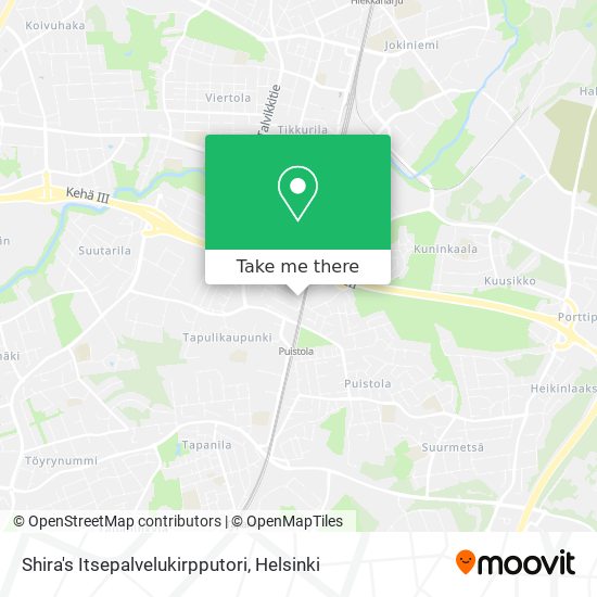 Shira's Itsepalvelukirpputori map