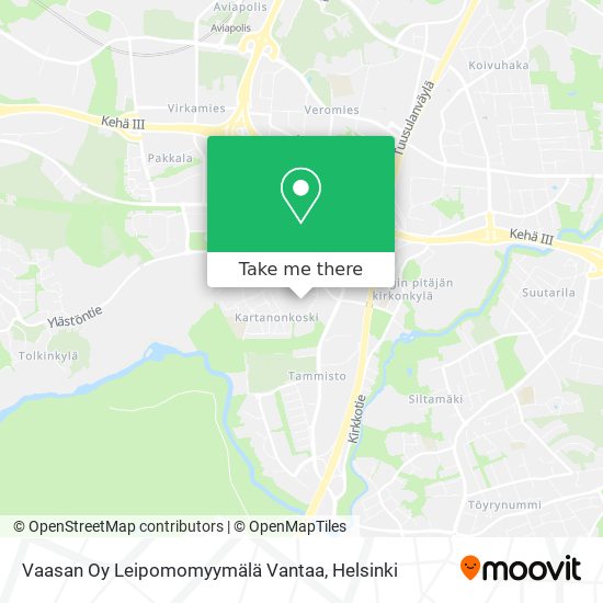 Vaasan Oy Leipomomyymälä Vantaa map