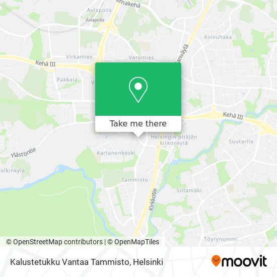 Kalustetukku Vantaa Tammisto map