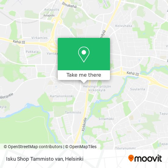 Isku Shop Tammisto van map