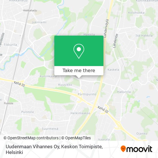 Uudenmaan Vihannes Oy, Keskon Toimipiste map