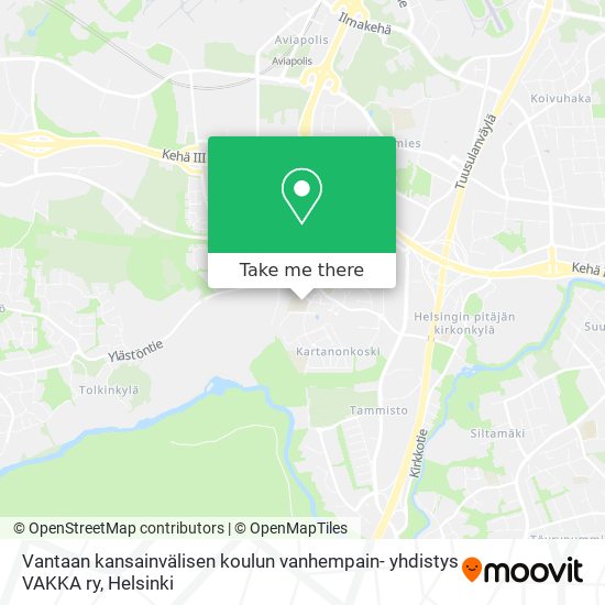 Vantaan kansainvälisen koulun vanhempain- yhdistys VAKKA ry map