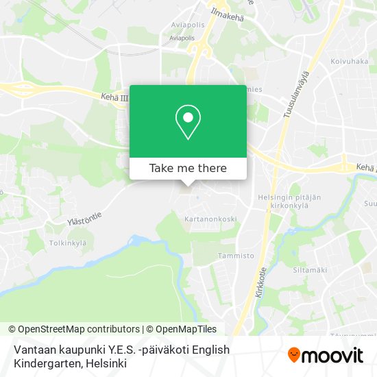 Vantaan kaupunki Y.E.S. -päiväkoti English Kindergarten map