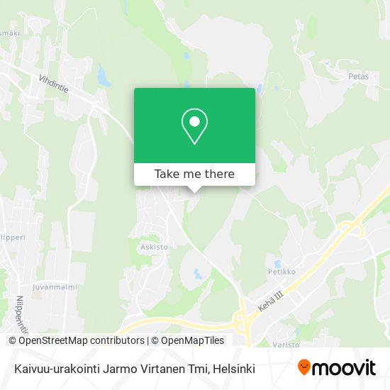 Kaivuu-urakointi Jarmo Virtanen Tmi map