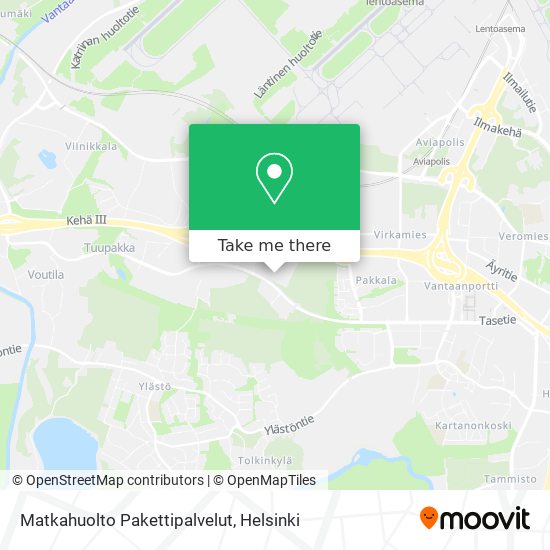 Matkahuolto Pakettipalvelut map