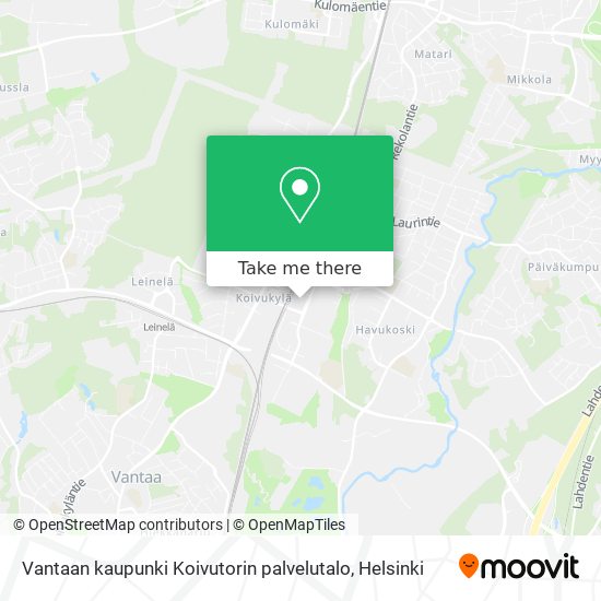 Vantaan kaupunki Koivutorin palvelutalo map