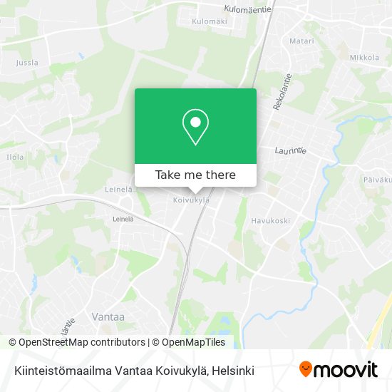 Kiinteistömaailma Vantaa Koivukylä map