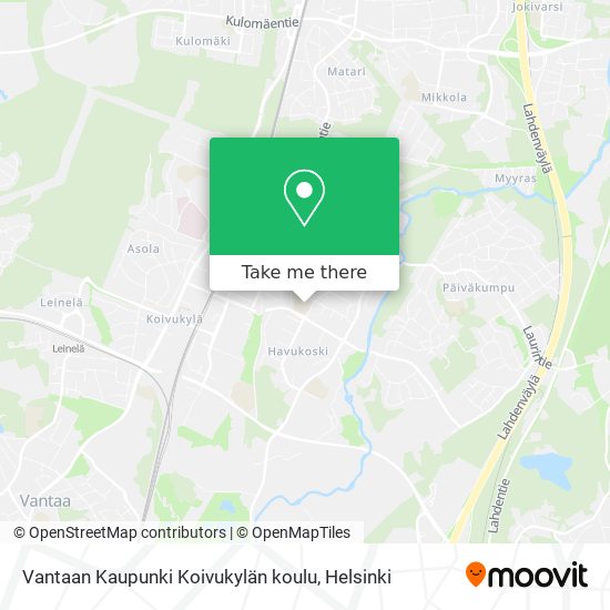 Vantaan Kaupunki Koivukylän koulu map