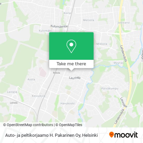 Auto- ja peltikorjaamo H. Pakarinen Oy map