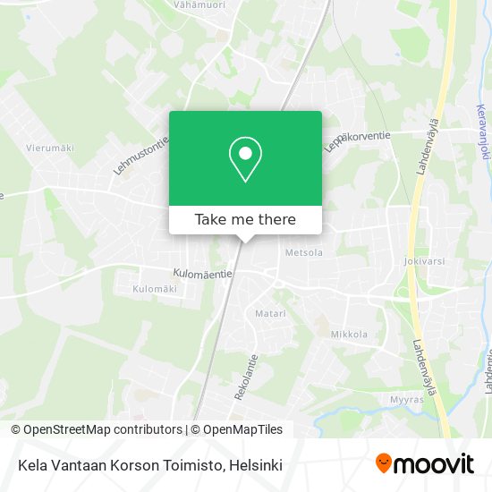Kela Vantaan Korson Toimisto map