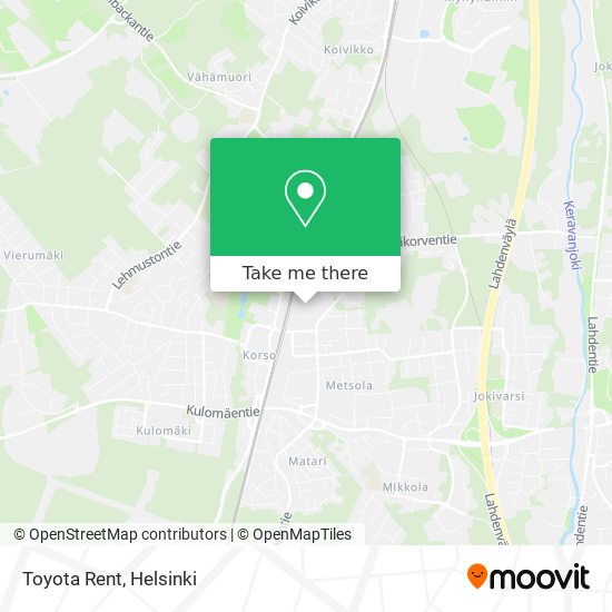 Toyota Rent map