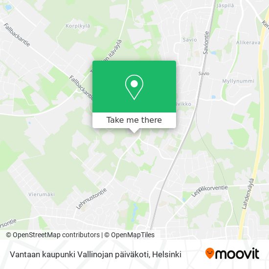 Vantaan kaupunki Vallinojan päiväkoti map