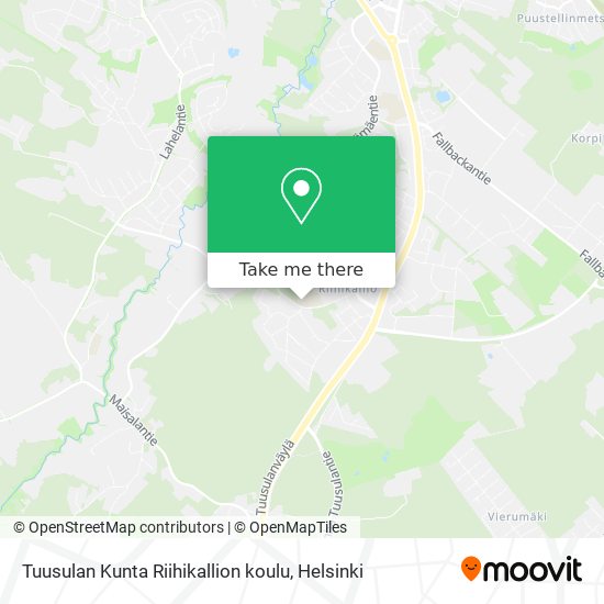 Tuusulan Kunta Riihikallion koulu map