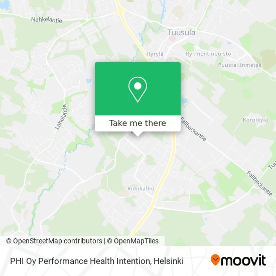 PHI Oy Performance Health Intention map