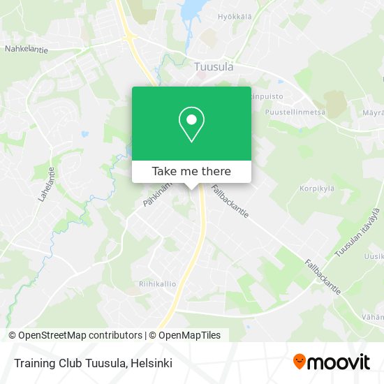 Training Club Tuusula map
