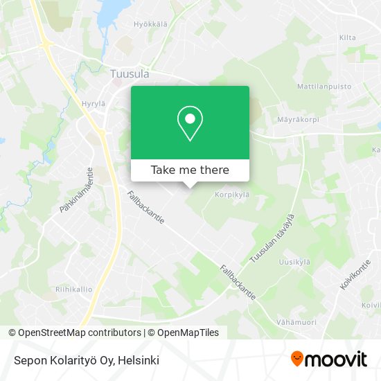 How to get to Sepon Kolarityö Oy in Tuusula by Bus or Train?
