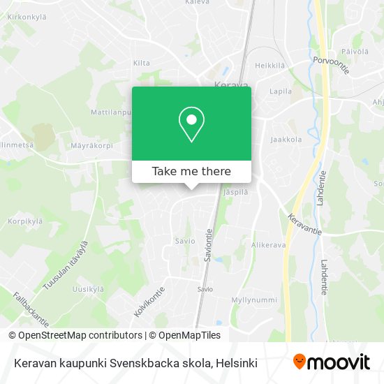 Keravan kaupunki Svenskbacka skola map