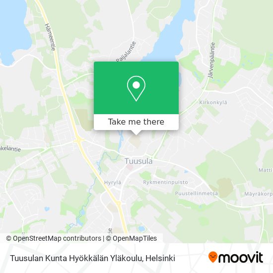Tuusulan Kunta Hyökkälän Yläkoulu map