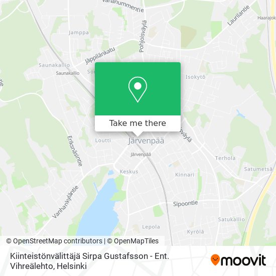Kiinteistönvälittäjä Sirpa Gustafsson - Ent. Vihreälehto map