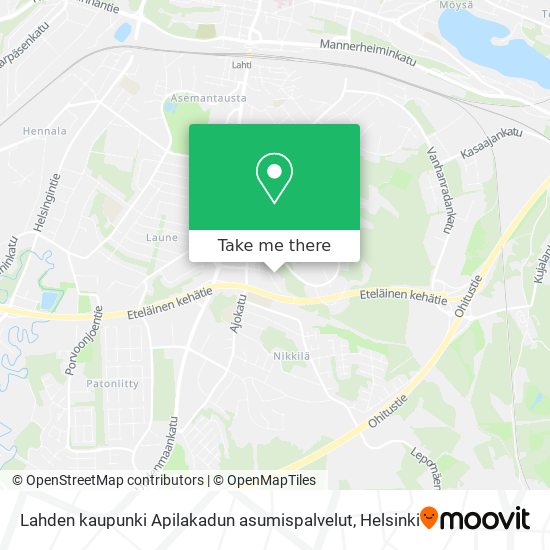 Lahden kaupunki Apilakadun asumispalvelut map