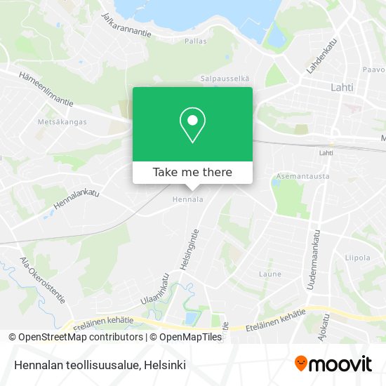 Hennalan teollisuusalue map