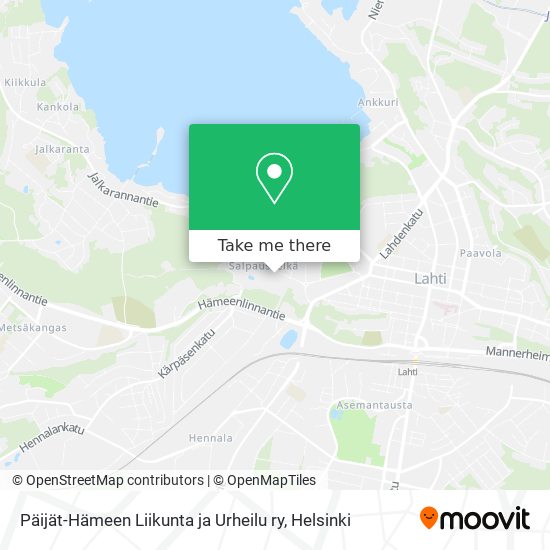 Päijät-Hämeen Liikunta ja Urheilu ry map