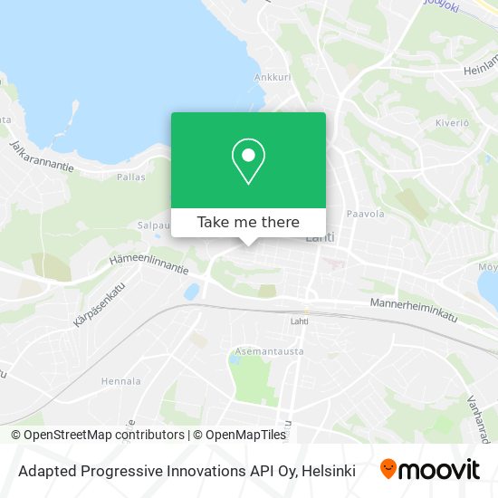 Adapted Progressive Innovations API Oy map