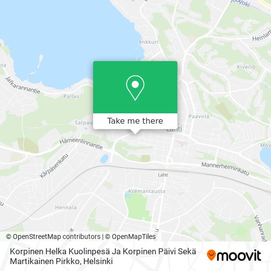 Korpinen Helka Kuolinpesä Ja Korpinen Päivi Sekä Martikainen Pirkko map