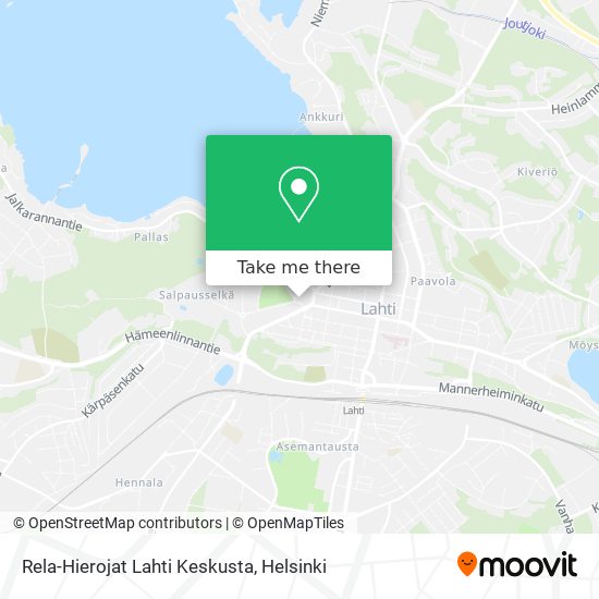 How to get to Rela-Hierojat Lahti Keskusta by Bus or Train?