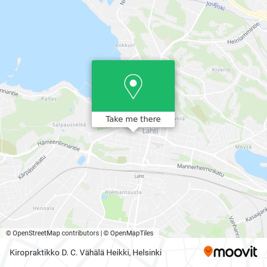 Kiropraktikko D. C. Vähälä Heikki map