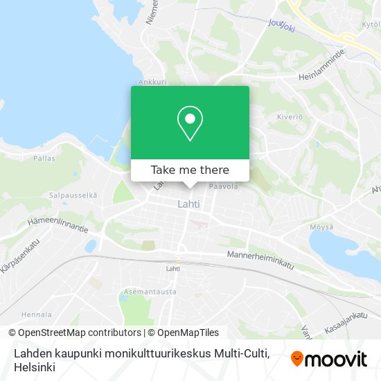 Lahden kaupunki monikulttuurikeskus Multi-Culti map