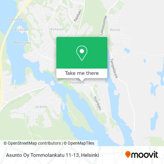 Asunto Oy Tommolankatu 11-13 map