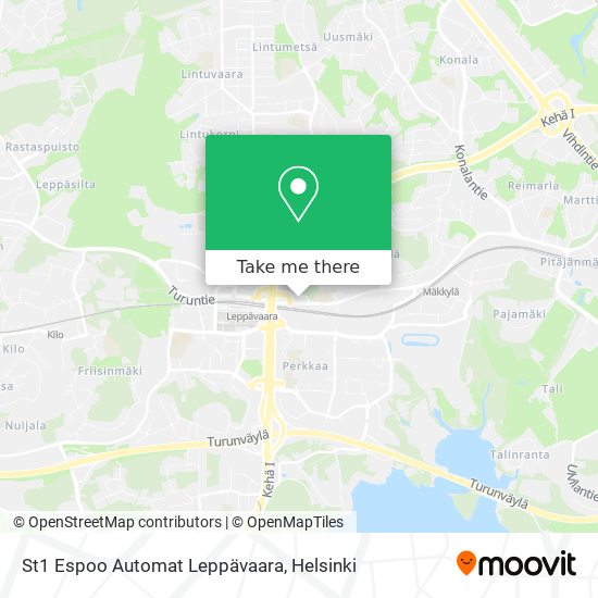 St1 Espoo Automat Leppävaara map