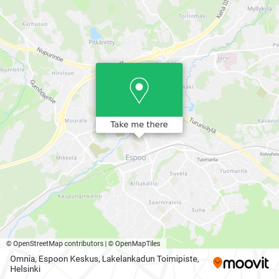 Omnia, Espoon Keskus, Lakelankadun Toimipiste map