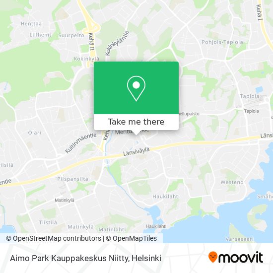 Aimo Park Kauppakeskus Niitty map