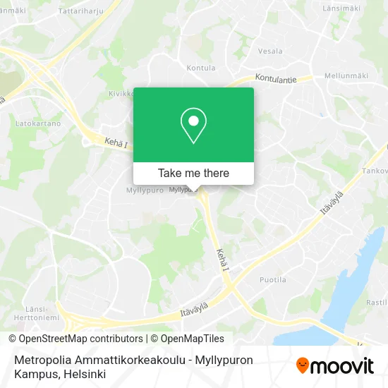 Metropolia Ammattikorkeakoulu - Myllypuron Kampus map