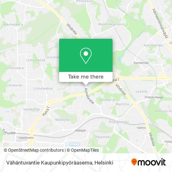 Vähäntuvantie Kaupunkipyöräasema map