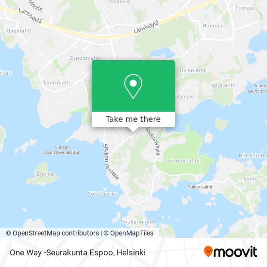One Way -Seurakunta Espoo map