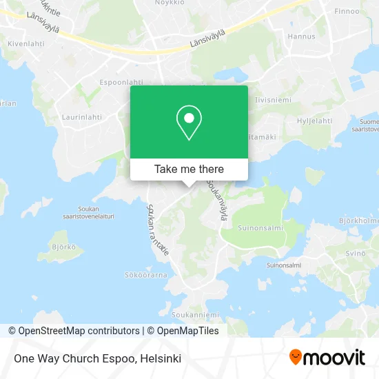 One Way Church Espoo map