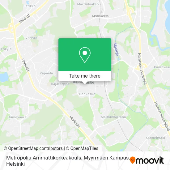 Metropolia Ammattikorkeakoulu, Myyrmäen Kampus map