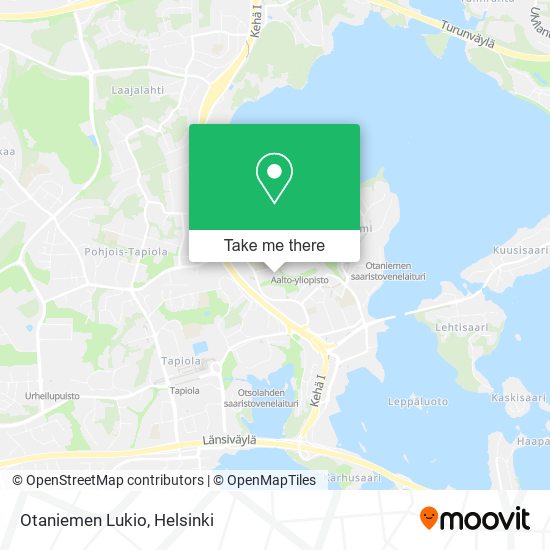 How to get to Otaniemen Lukio in Espoo by Bus, Metro, Tram or Train?