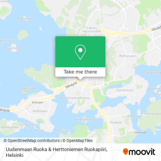 How to get to Uudenmaan Ruoka & Herttoniemen Ruokapiiri in Helsinki by Bus,  Metro, Tram or Train?