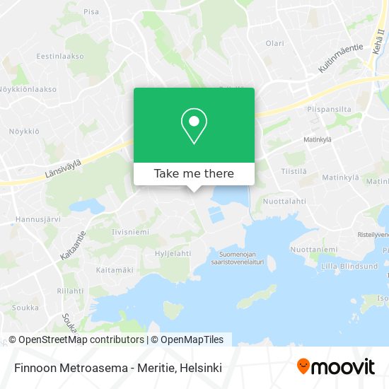 Finnoon Metroasema - Meritie map