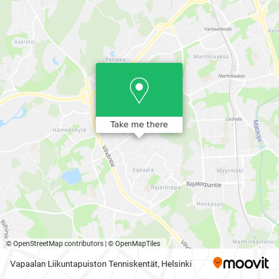 Vapaalan Liikuntapuiston Tenniskentät map