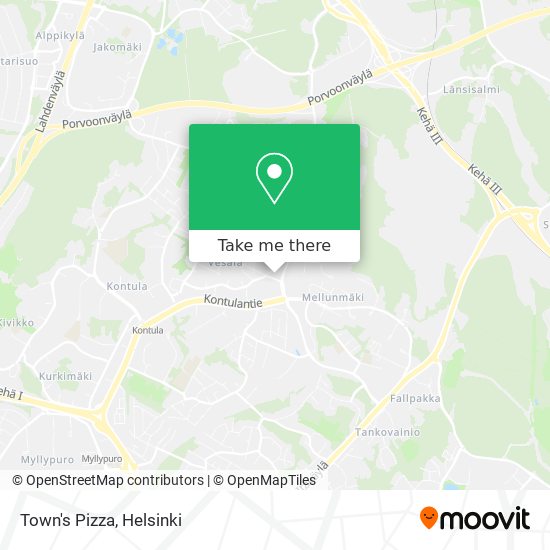 Town's Pizza map