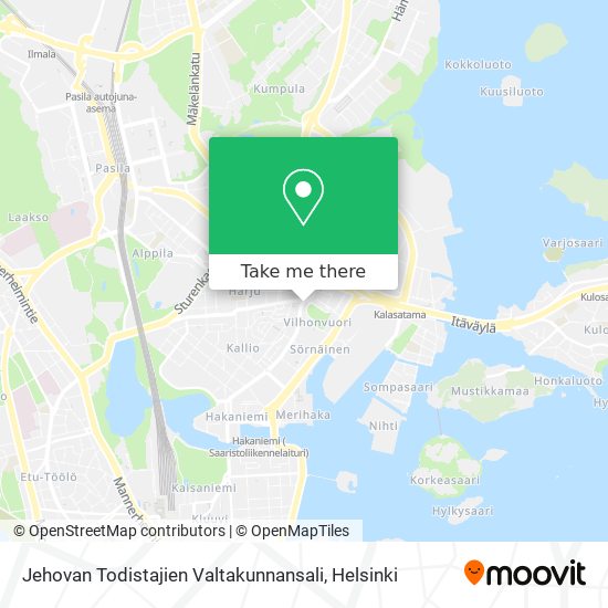 Jehovan Todistajien Valtakunnansali map