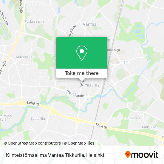 Kiinteistömaailma Vantaa Tikkurila map