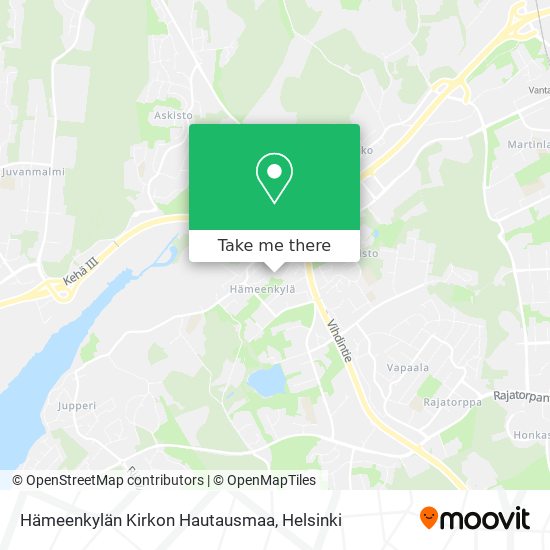 Hämeenkylän Kirkon Hautausmaa map