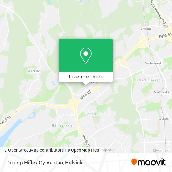 Dunlop Hiflex Oy Vantaa map