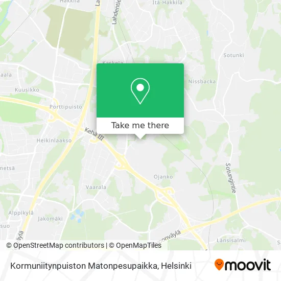 Kormuniitynpuiston Matonpesupaikka map
